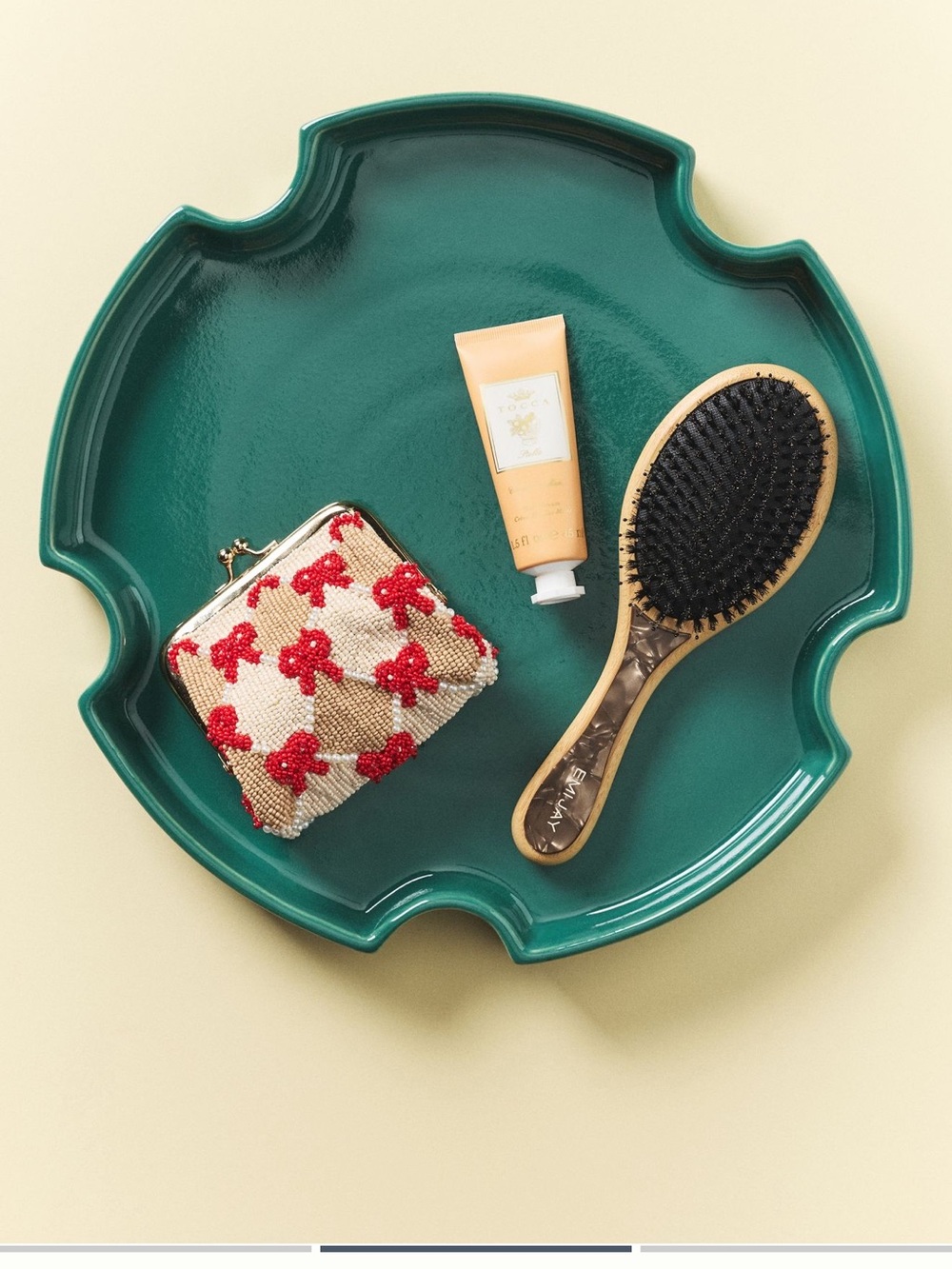Green Anthropologie Ceramic Plate catch all large New in Box